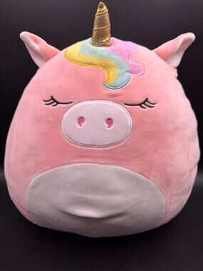 Squishmallows Ilene Pink Unicorn 12” Plush Rainbow Mane Kellytoy No Tag